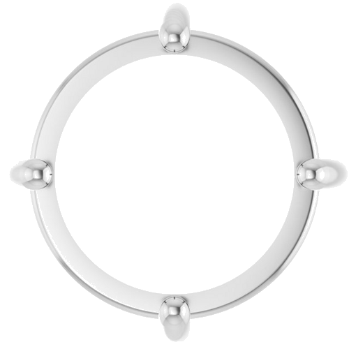 Pakabukas „Round 4-Prong Cabochon“ 585 Baltojo Aukso Round 10mm (1)