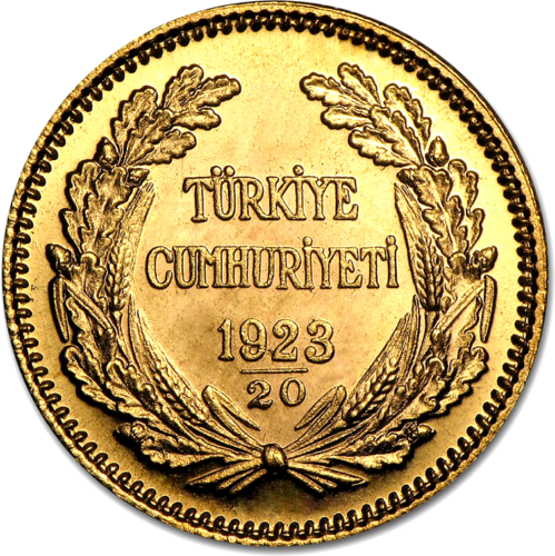 100 куруш Турция Инёню (1923/xx) золотая монета (2)