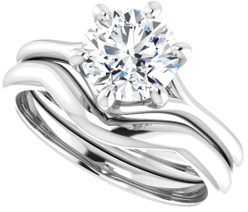 14K White 7 mm Round Engagement Ring Mounting (10)