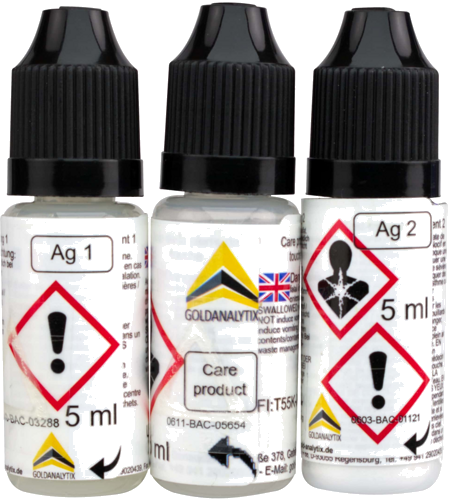 Liquid set for determining the fineness of silver (3)