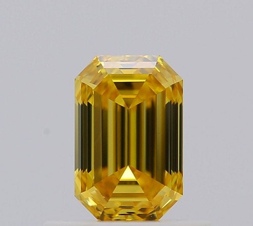 0.61 carat Fancy Vivid Yellow-VS2 Natūralus Emerald Deimantas (1)