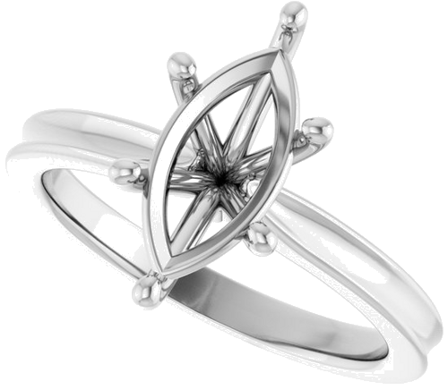 Sužadėtuvių Žiedas 14k white gold Marquise 12mm x 6mm (5)
