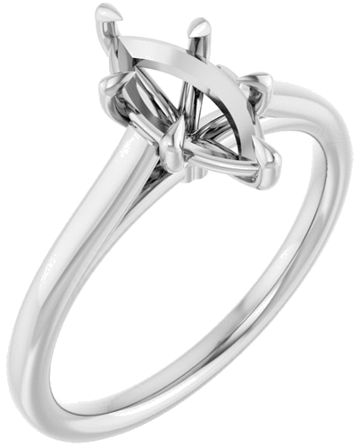 Sužadėtuvių Žiedas „Claw-Pong“ 14k white gold Marquise 10mm x 5mm (1)