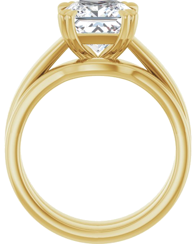 Sužadėtuvių Žiedas „Double Claw-Prong Solitaire“ 14k yellow gold Square 7.5mm (7)