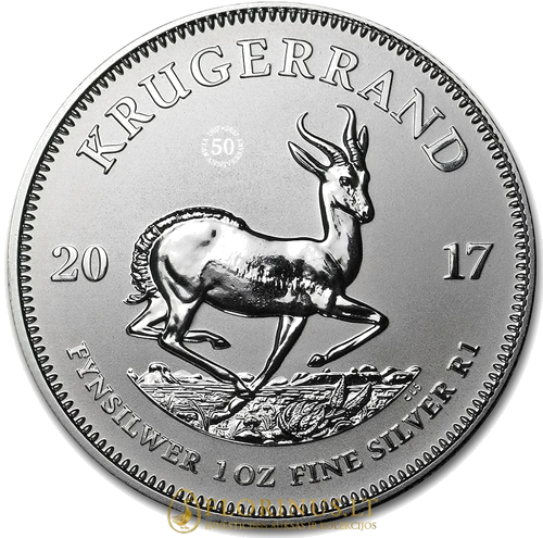 1 oz Крюгерранд 2017 Южная Африка серебряная монета (1)