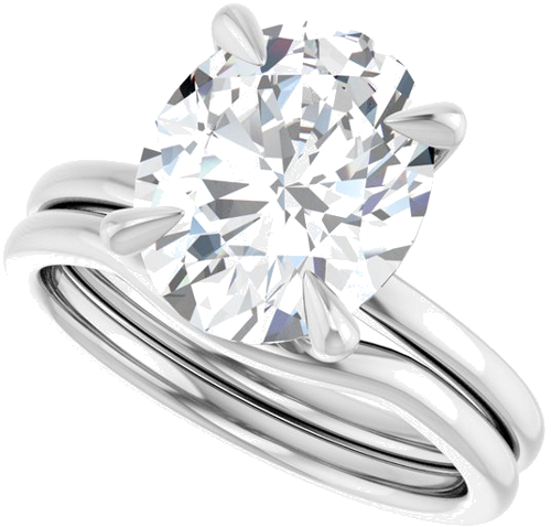 Sužadėtuvių Žiedas 18k white gold Oval 11mm x 9mm (10)
