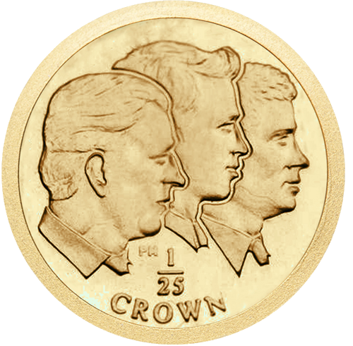 1/25 oz Принц Чарльз и его сыновья 2008 золотая монета острова Мэн (1)