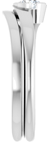 Sužadėtuvių Žiedas „Half-Bezel Solitaire“ 14k white gold Round 4.1mm (9)