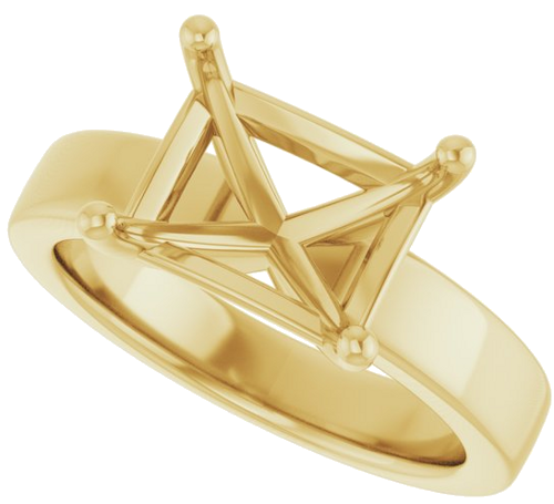 Sužadėtuvių Žiedas „Solitaire“ 585 Geltonojo Aukso Emerald 10mm x 8mm (5)