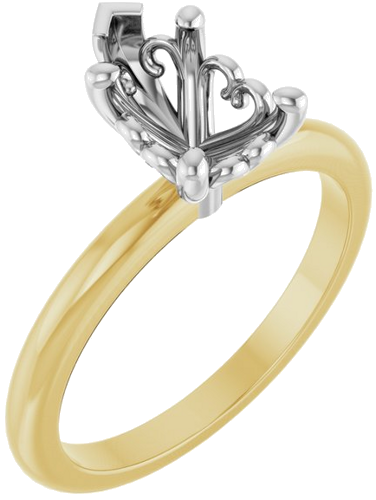 Sužadėtuvių Žiedas „Solitaire“ 14k yellow/white gold Pear 9mm x 6mm (1)