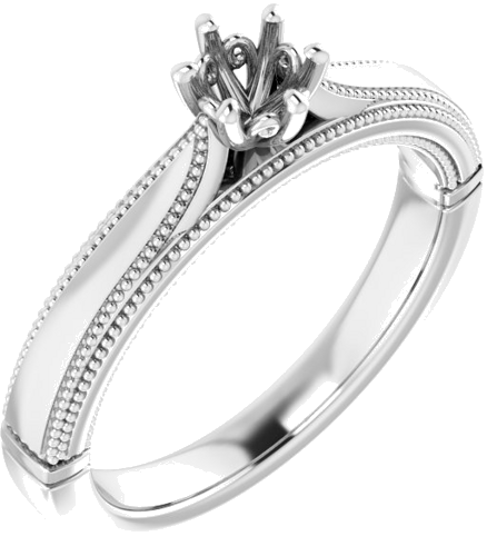 Sužadėtuvių Žiedas „Solitaire“ 14k white gold Round 4.1mm (1)