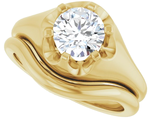 14K Yellow 6.5 mm Round Solitaire Engagement Ring Mounting (10)