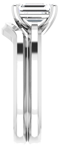 14K White 7x5 mm Emerald Solitaire Engagement Ring Mounting (9)