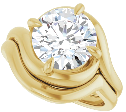 Sužadėtuvių Žiedas „Claw-Prong Solitaire Bypass“ 14k yellow gold Round 9.3mm (10)