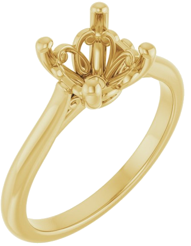 Sužadėtuvių Žiedas „Solitaire“ 18k yellow gold Cushion 7mm (1)