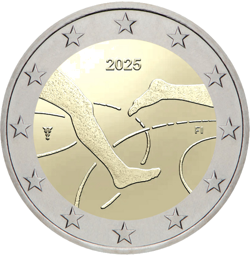 2025 Somija Vieglatlētika 2 eiro monēta (1)