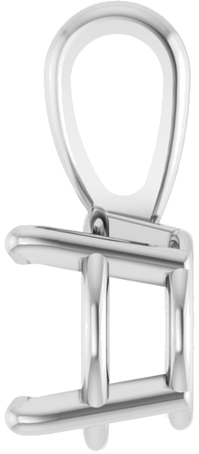14K White 7 mm Round 4-Prong Pendant Mounting (3)