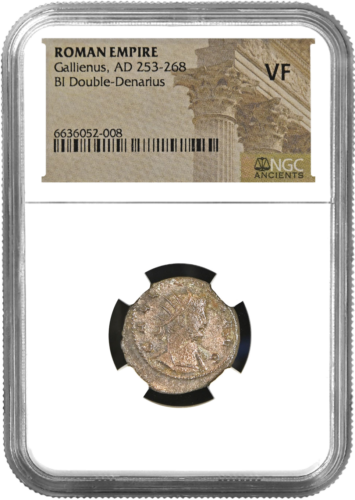 2 денария Император Галлиен (253-268 г.) Римская империя серебряная монета (1)