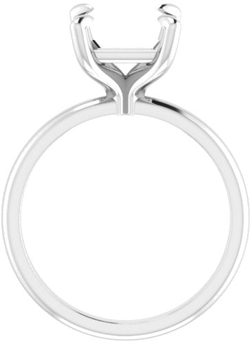 14K White  7.5x7.5 mm Square Solitaire Engagement Ring Mounting (2)