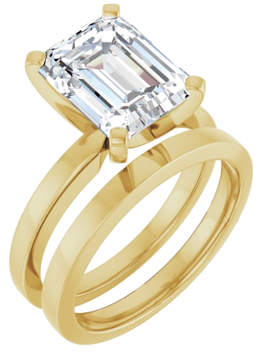 Sužadėtuvių Žiedas „Solitaire“ 10k yellow gold Emerald 10mm x 8mm (6)