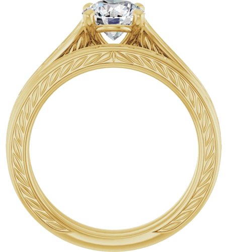 Sužadėtuvių Žiedas „Solitaire Scroll“ 14k yellow gold Round 6.5mm (12)