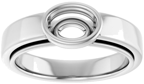 Sužadėtuvių Žiedas „Bezel-Set Solitaire“ 14k white gold Oval 7mm x 5mm (3)