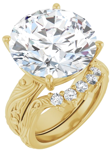 Sužadėtuvių Žiedas „Solitaire Sculptural“ 14k yellow gold Round 16mm (6)