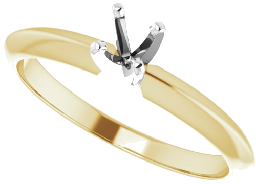 14K Yellow White 3.5-3.9 mm Round 4-Prong Light Solitaire Ring Mounting (5)