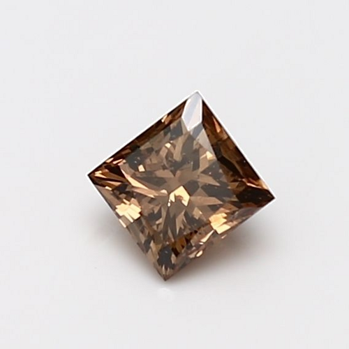 0.58 carat Fancy Dark Orangey Brown-SI2 Natūralus Princess Deimantas (1)
