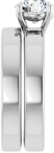 Sužadėtuvių Žiedas „Solitaire“ 585 Baltojo Aukso Round 6.5mm (9)