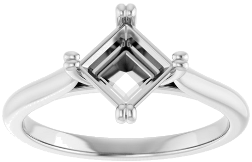 Sužadėtuvių Žiedas „Double Claw-Prong Solitaire“ 14k white gold Square 5.5mm (3)