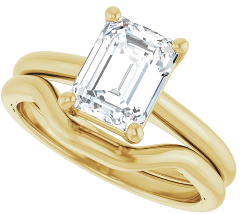 Sužadėtuvių Žiedas „V-End Prong“ 14k yellow gold Emerald 8mm x 6mm (10)