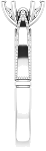 14K White  6.5 mm Round Solitaire Engagement Ring Mounting (4)