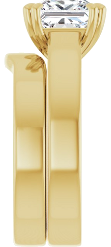 Sužadėtuvių Žiedas „Double Claw-Prong Solitaire“ 14k yellow gold Square 7.5mm (9)