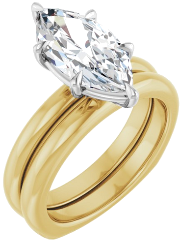Sužadėtuvių Žiedas „Claw-Prong Euro Shank“ 14k yellow/white gold Marquise 14mm x 7mm (6)