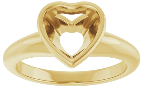 Sužadėtuvių Žiedas „Bezel-Set Solitaire“ 14k yellow gold Heart 8mm (3)