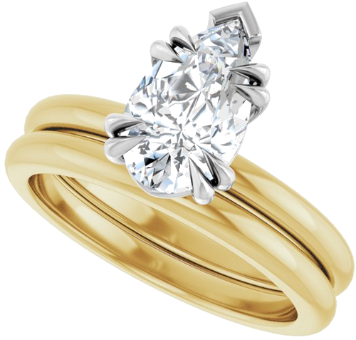 Sužadėtuvių Žiedas „Double Claw-Prong“ 14k yellow/white gold Pear 10mm x 6mm (10)