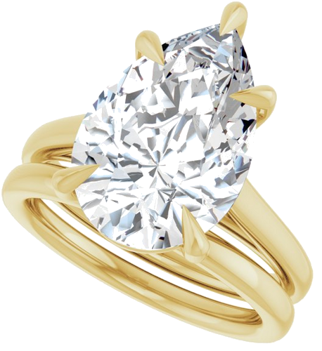 Sužadėtuvių Žiedas „Claw-Pong“ 14k yellow gold Pear 15mm x 10mm (10)