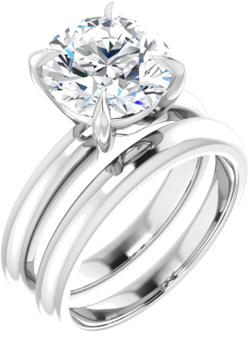 Sužadėtuvių Žiedas „Solitaire“ 585 Baltojo Aukso Round 9.4mm (6)