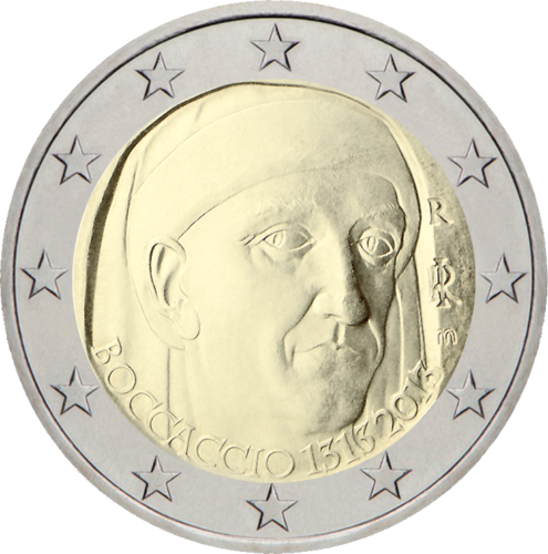 2013 Italija Boccaccio 2 eurų moneta (1)