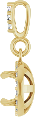 Pakabukas „Halo-Style“ 14k yellow gold Round 5.2mm (3)