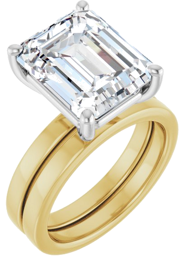 Sužadėtuvių Žiedas „Solitaire“ 14k yellow/white gold Emerald 12mm x 10mm (6)