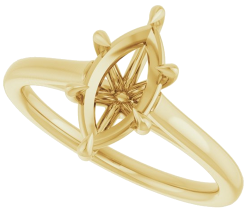 Sužadėtuvių Žiedas „Claw-Pong“ 14k yellow gold Marquise 10.5mm x 5.5mm (5)