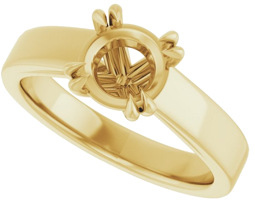 Sužadėtuvių Žiedas „Double Claw-Prong Solitaire“ 18k yellow gold Round 7mm (5)
