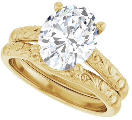 Sužadėtuvių Žiedas „Solitaire“ 14k yellow gold Oval 10mm x 8mm (10)
