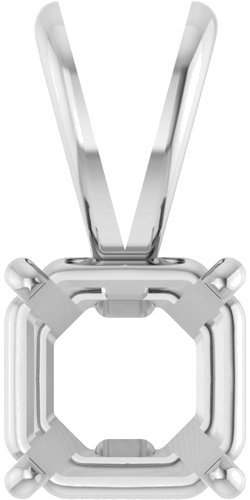 Platinum 7x7 mm Asscher 4-Prong Pendant Mounting (1)