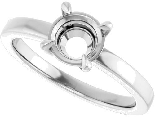 Sužadėtuvių Žiedas „Claw-Prong Solitaire“ 14k white gold Round 6.5mm (5)