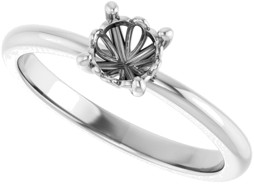 Sužadėtuvių Žiedas 14k white gold Round 5.2mm (5)