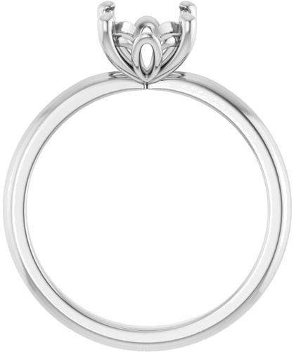 14K White 9x7 mm Oval Solitaire Engagement Ring Mounting (2)