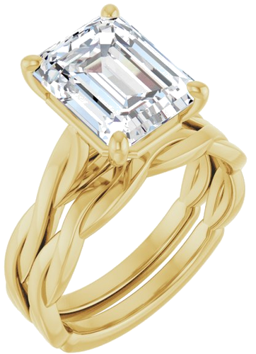 Sužadėtuvių Žiedas „Infinity-Inspired“ 14k yellow gold Emerald 10mm x 8mm (6)
